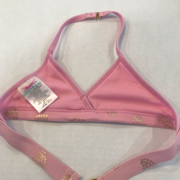 Jantzen pink and gold heart child’s bikini. Size 4 Previously loved. - Picture 8 of 8